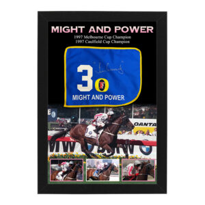 MIGHT AND POWER Jim Cassidy Signed & Framed Mini Saddlecloth