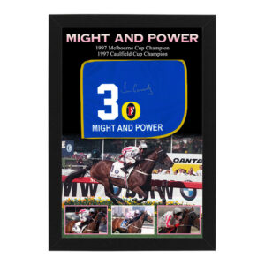 MIGHT AND POWER Jim Cassidy Signed & Framed Mini Saddlecloth