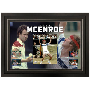 Tennis - John McEnroe Signed & Framed 8x10 Photo Display (JSA)