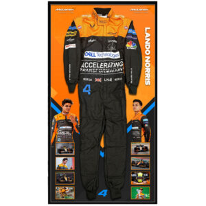 LANDO NORRIS McLaren F1 Team Signed & Framed Full Size Formula One Race Suit