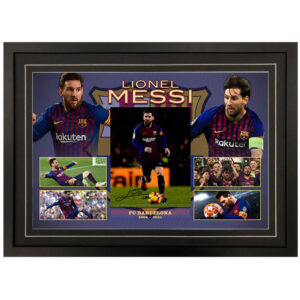 Lionel Messi - Barcelona FC Signed & Framed 8x10 Photo Display