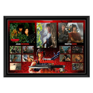 Rambo - Sylvester Stallone Cast Signed Photo Display (PSA/DNA)