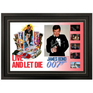 007 Live and Let Die- Roger Moore  "James Bond" Signed & Framed 8x10 Photo Display