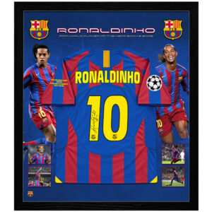 Soccer – Ronaldinho Signed & Framed FC Barcelona Jersey