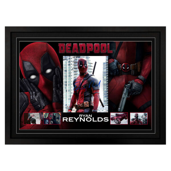 Deadpool Photo Frame Note Ryan Reynolds - Deadpool Signed & Framed 8x10 Photo Display ...