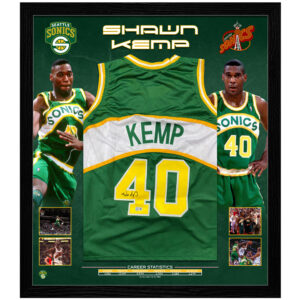Basketball - Shawn Kemp Signed & Framed Seattle Supersonics Jersey (Beckett)