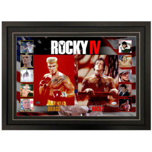 Sylvester Stallone & Dolph Lundgren - "ROCKY IV" Signed & Framed 8x10 Photo Display (ACOA, CA)