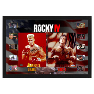 Sylvester Stallone & Dolph Lundgren - "ROCKY IV" Signed & Framed 8x10 Photo Display (ACOA, CA)