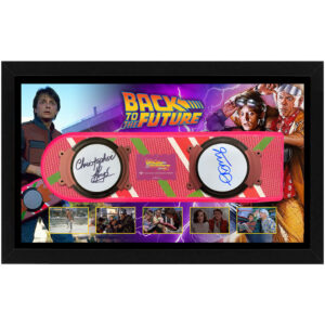 MICHAEL J FOX & CHRISTOPHER LLOYD Signed & Framed Hoverboard Back To The Future