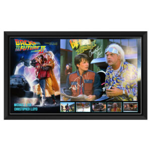 Michael J. Fox & Christopher Lloyd -  "Back to the Future 2" Signed & Framed 16x20 Photo Display (Official Pix)