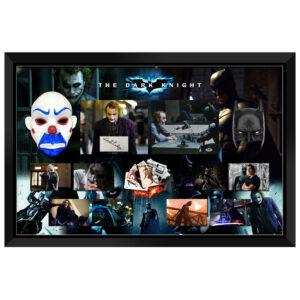 CHRISTIAN BALE & HEATH LEDGER "The Dark Knight" Signed & Framed Deluxe Display (PSA)