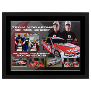 V8 Supercars - Craig Lowndes & Jamie Whincup Dual Signed & Framed 6x8 "Bathurst 1000" Photo Display