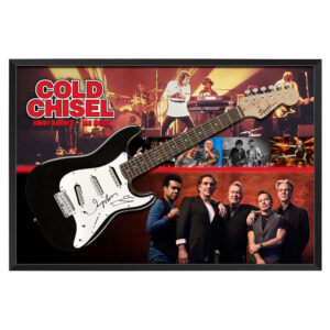 Music – Jimmy Barnes & Ian Moss "Cold Chisel" Hand Signed & Framed Full size Guitar