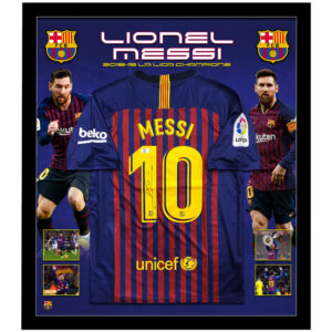 Soccer – Lionel Messi Signed & Framed FC Barcelona Jersey (Beckett)