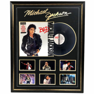 Music - Michael Jackson - Bad Signed & Framed Vinyl Album Cover