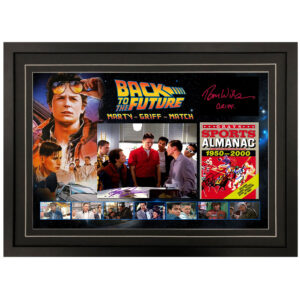 Back To The Future - Michael J Fox, Thomas F Wilson & Billy Zane Signed & Framed 8x10 Photo Collage