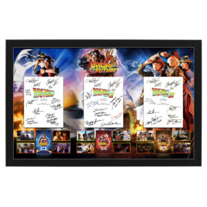 Cast Signed & Framed "Back to the Future Trilogy" Movie Script Cover
