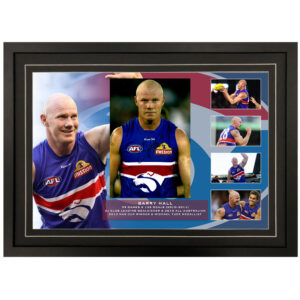 AFL - Western Bulldogs "Barry Hall" Signed & Framed 8x12 Photo Display