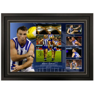 AFL - North Melbourne "Brent Harvey" Signed & Framed 8x10 Photo Display