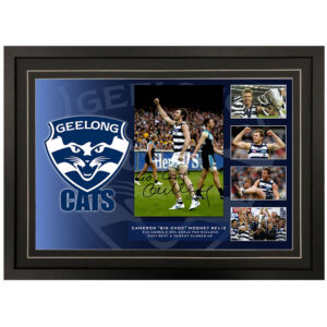 AFL - Geelong Cats "GO CATS" Cameron Mooney Signed & Framed 8x12 Photo Display
