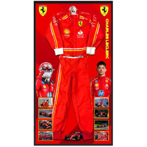 Charles Leclerc Signed & Framed Ferrari 2024 Formula One Race Suit