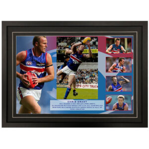 AFL - Western Bulldogs "Chris Grant" Signed & Framed 8x12 Photo Display