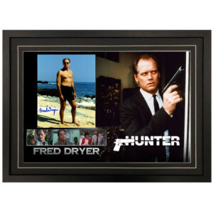Fred Dryer - Hunter Signed & Framed 8x10 Photo Display A