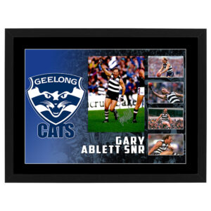 AFL - Geelong Cats "Gary Ablett Snr." Signed & Framed 6x8 Photo Display
