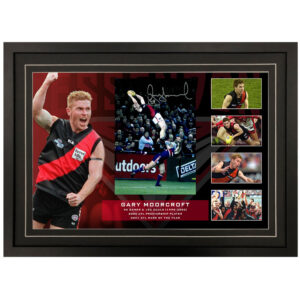 AFL - Essendon Bombers "Gary Moorcroft" Signed & Framed 8x10 Photo Display