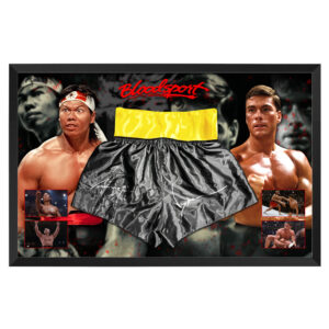 Jean Claude Van Damme & Bolo Yeung Signed & Framed Bloodsport Trunks