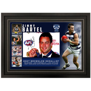 AFL - Geelong Cats Brownlow Medallist 2007 "Jimmy Bartel" Signed & Framed 8x12 Photo Display