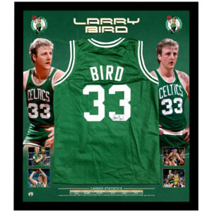 Basketball - Larry Bird Signed & Framed Boston Celtics Jersey (JSA)