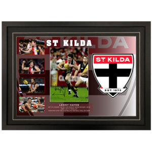 AFL - St Kilda "Lenny Hayes" Signed & Framed 8x12 Photo Display