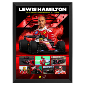 Formula 1 - Lewis Hamilton Ferrari Framed Large Photo Collage Vert