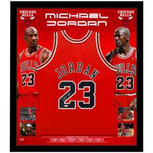 Basketball - Michael Jordan Signed & Framed Chicago Bulls Mitchell & Ness Jersey (UDA COA)