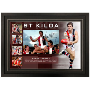 AFL - St Kilda "Robert Harvey" Signed & Framed 8x12 Photo Display