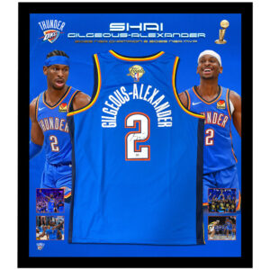 Shai Gilgeous-Alexander Signed & Framed OKC Thunder Jersey 2025 NBA Finals Champions (PSA)