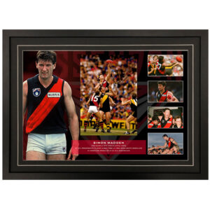 AFL - Essendon Bombers "Simon Madden" Signed & Framed 8x10 Photo Display
