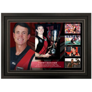 AFL - Essendon Bombers "Terry Daniher" Signed & Framed 8x10 Photo Display