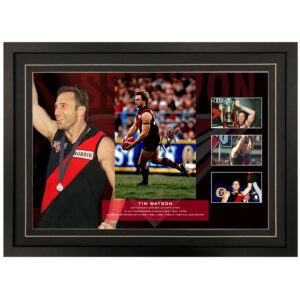 AFL - Essendon Bombers "Tim Watson" Signed & Framed 8x12 Photo Display
