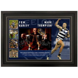 AFL - Geelong Cats Tom Harley and Mark Thompson Signed & Framed 8x12 Photo Display