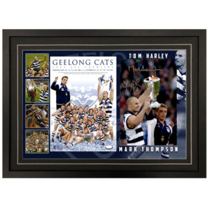 AFL - Geelong Cats Tom Harley and Mark Thompson Signed & Framed 8x12 Photo Display