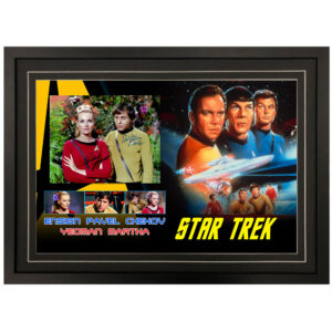 Star Trek - Ensign Pavel Chekov & Yeoman Martha Signed & Framed 8x10 Photo Display