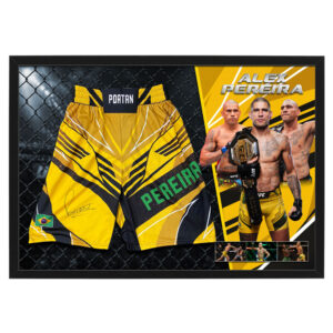 UFC - Alex Pereira Signed & Framed UFC Trunks (Beckett Hologram)