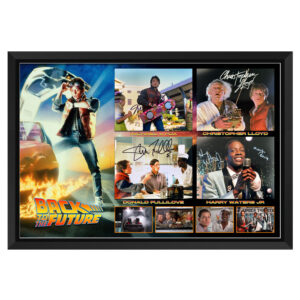 Back To The Future - Michael J Fox, Christopher Lloyd, Donald Fullilove & Harry Waters Jr Signed 8x10 Photo Display