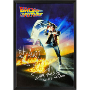 Back To The Future - Donald Fullilove & Harry Waters Jr Signed & Framed Canvas Movie Poster B