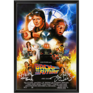 Back To The Future - Donald Fullilove & Harry Waters Jr Signed & Framed Canvas Movie Poster