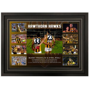 AFL - Hawthorn Hawks "Buddy Franklin & Cyril Rioli" Signed & Framed 8x12 Photo Display