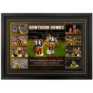 AFL - Hawthorn Hawks "Buddy Franklin & Cyril Rioli" Signed & Framed 8x12 Photo Display