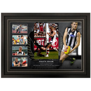 AFL - Collingwood Magpies "Heath Shaw" Signed & Framed 8x12 Photo Display